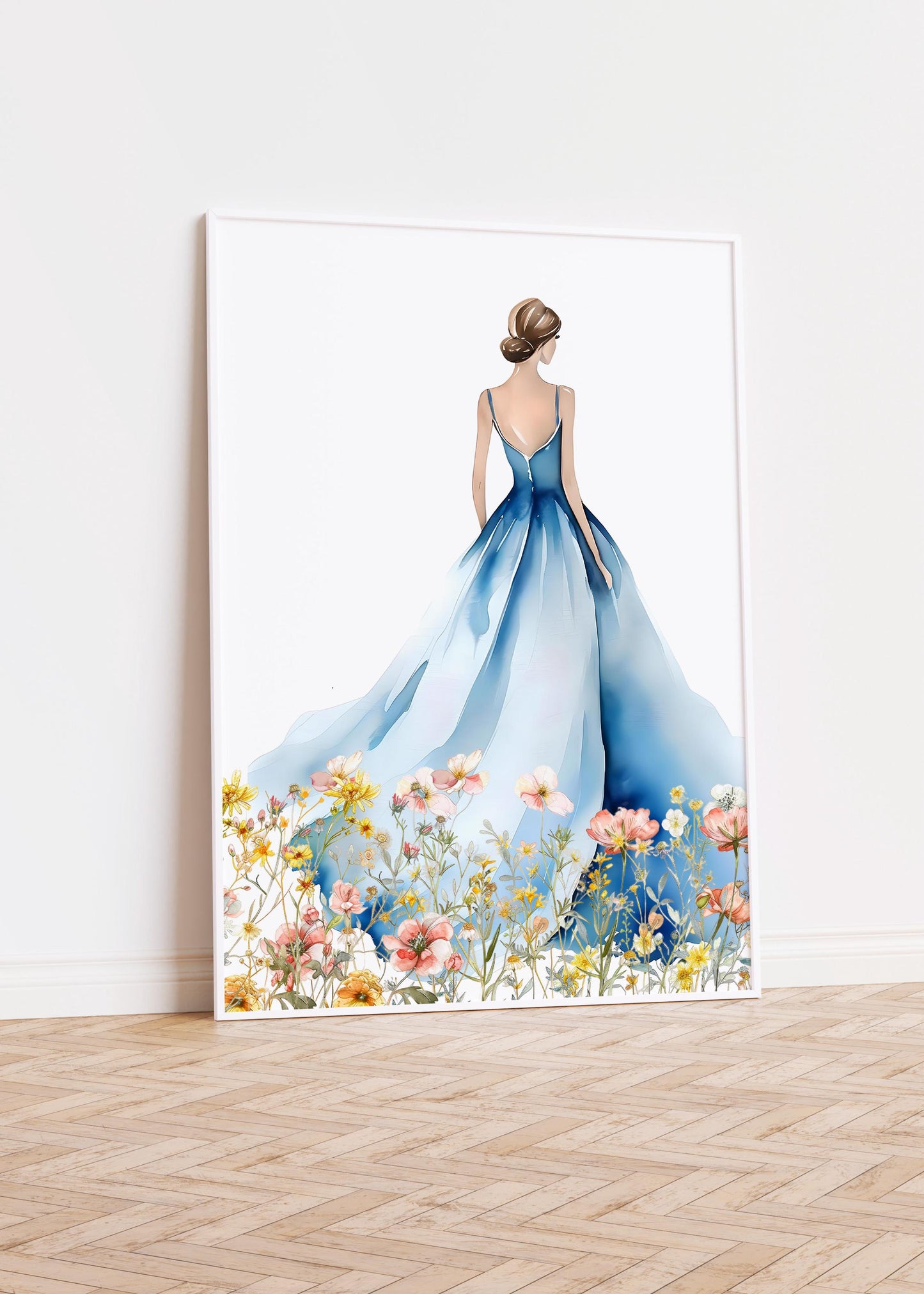 Whimsical princess Nursery | Birth Announcement, Nursery Decor, Big girl room, Newborn Gift | blue nursery | Wildflowers | Baby shower