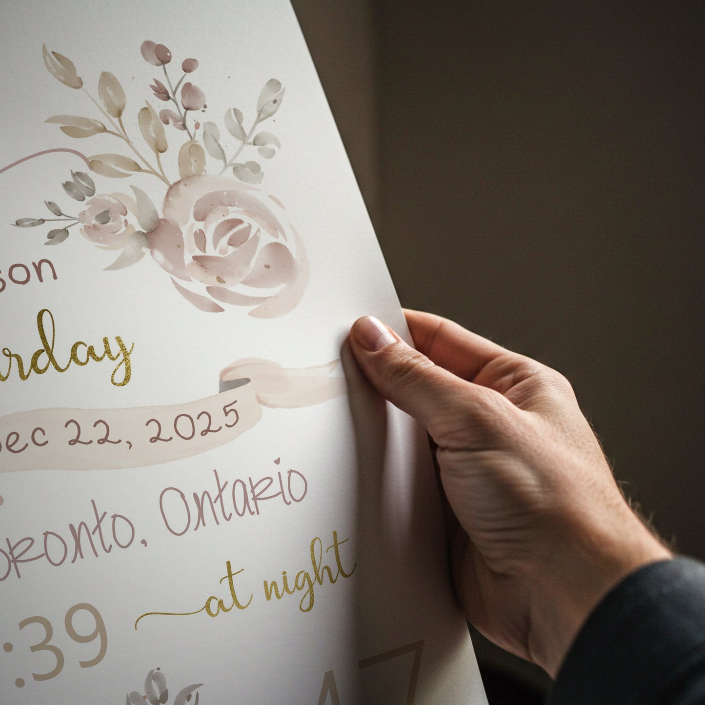 Printable Birth Announcement – Custom Baby Nursery Wall Art