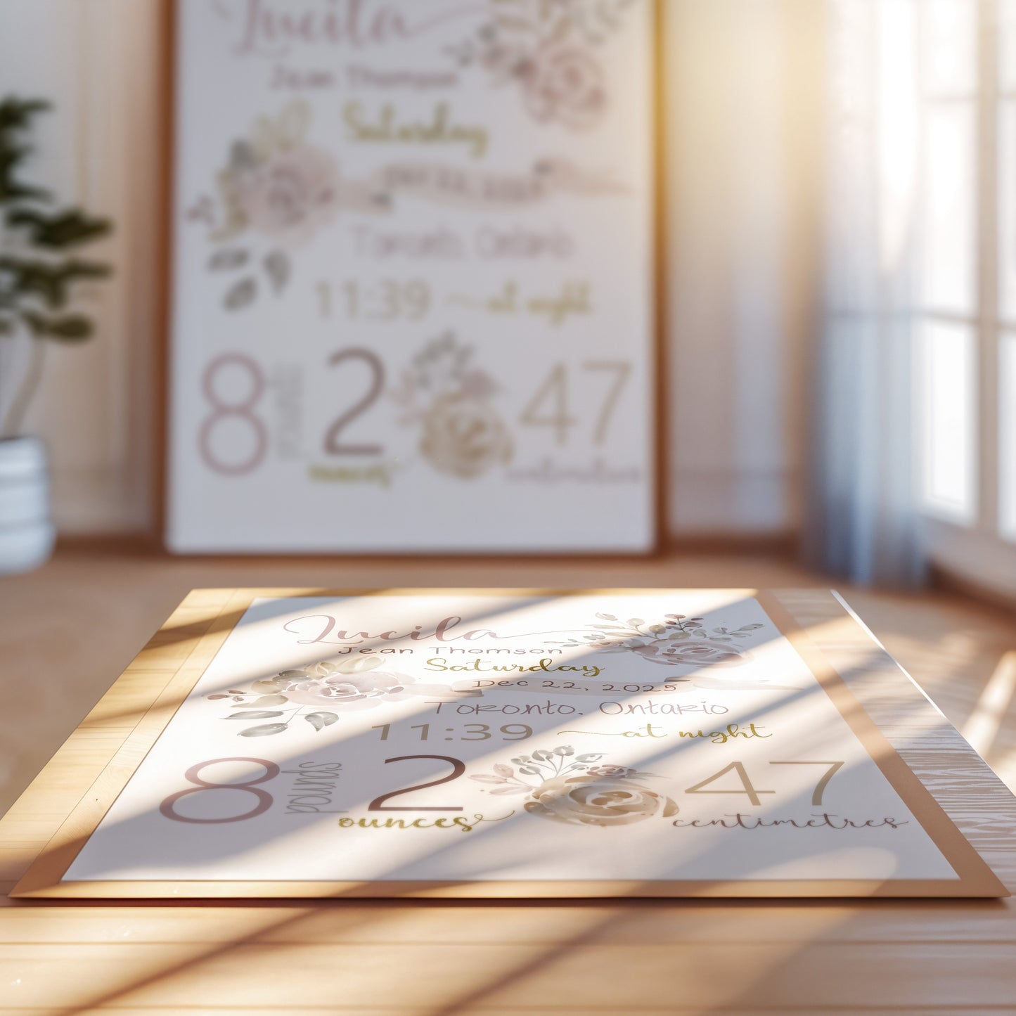 Printable Birth Announcement – Custom Baby Nursery Wall Art