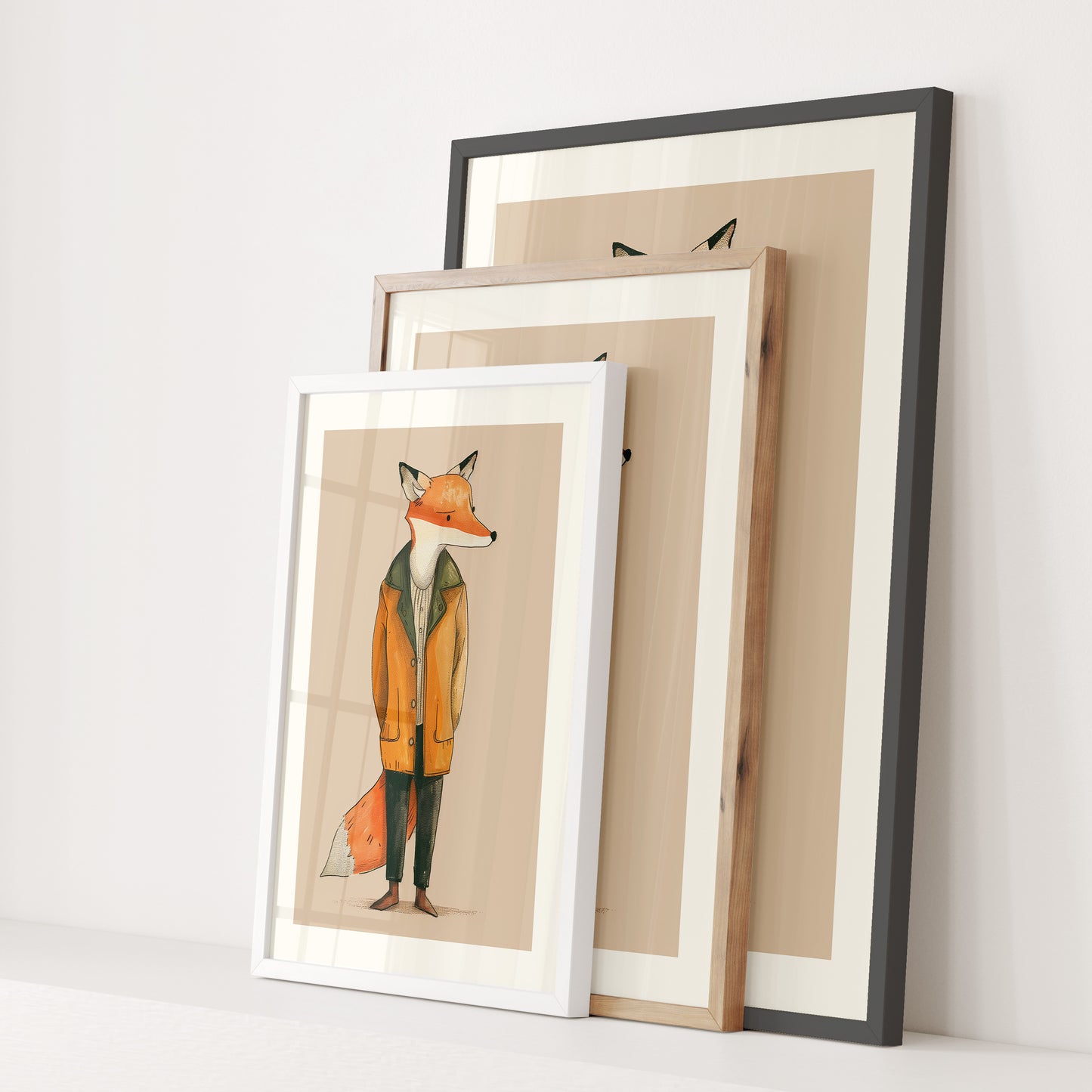 Woodland art print - Charming Fox in a Jacket Kids Wall Art