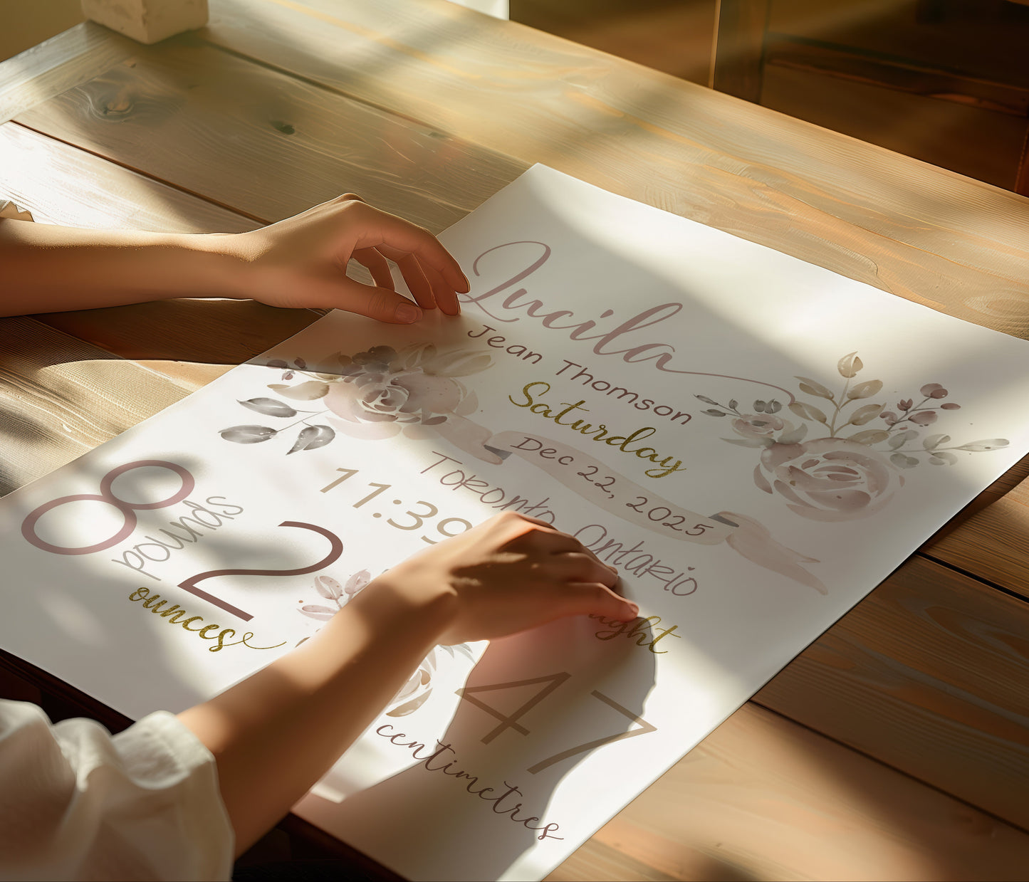 Printable Birth Announcement – Custom Baby Nursery Wall Art